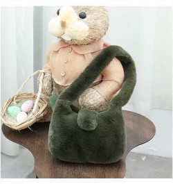 Plush Underarm Bag Y2K Women Aesthetic Fuzzy Tote Bag Furry Warm Winter Shoulder Bag Accessories (Beige) Green $12.40 Totes