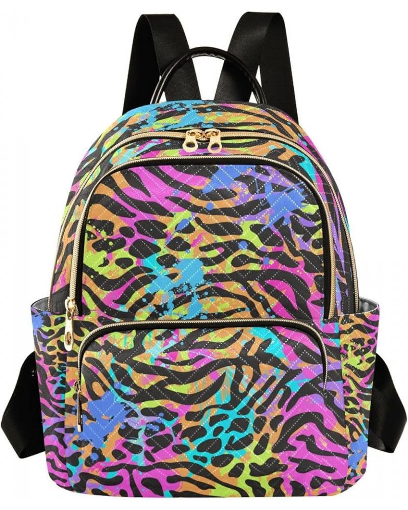 Women Backpack Wild Africa Leopard Zebra Rainbow Anti-Theft Travel Backpack with Luggage Belt Durable Lightweight Handbag Lad...