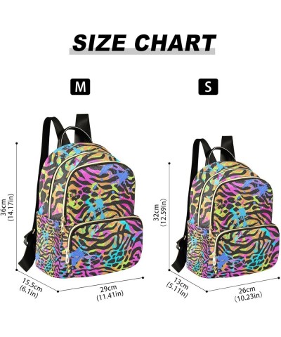 Women Backpack Wild Africa Leopard Zebra Rainbow Anti-Theft Travel Backpack with Luggage Belt Durable Lightweight Handbag Lad...