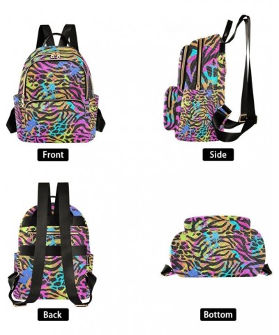 Women Backpack Wild Africa Leopard Zebra Rainbow Anti-Theft Travel Backpack with Luggage Belt Durable Lightweight Handbag Lad...