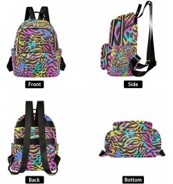 Women Backpack Wild Africa Leopard Zebra Rainbow Anti-Theft Travel Backpack with Luggage Belt Durable Lightweight Handbag Lad...