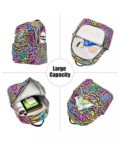 Women Backpack Wild Africa Leopard Zebra Rainbow Anti-Theft Travel Backpack with Luggage Belt Durable Lightweight Handbag Lad...