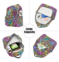 Women Backpack Wild Africa Leopard Zebra Rainbow Anti-Theft Travel Backpack with Luggage Belt Durable Lightweight Handbag Lad...