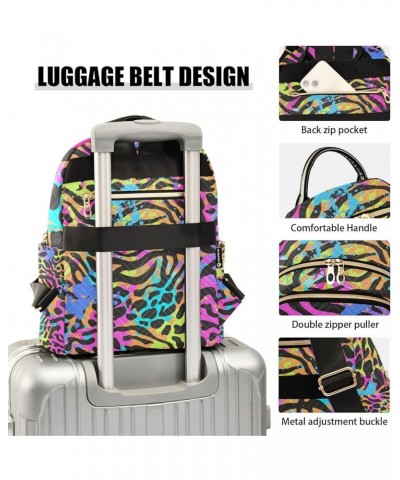 Women Backpack Wild Africa Leopard Zebra Rainbow Anti-Theft Travel Backpack with Luggage Belt Durable Lightweight Handbag Lad...