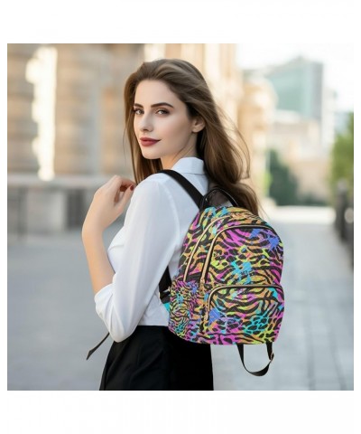 Women Backpack Wild Africa Leopard Zebra Rainbow Anti-Theft Travel Backpack with Luggage Belt Durable Lightweight Handbag Lad...