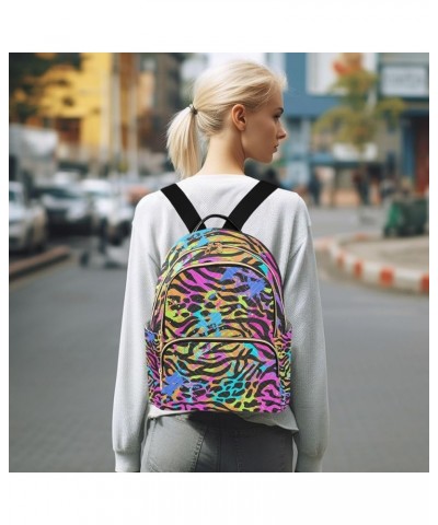 Women Backpack Wild Africa Leopard Zebra Rainbow Anti-Theft Travel Backpack with Luggage Belt Durable Lightweight Handbag Lad...