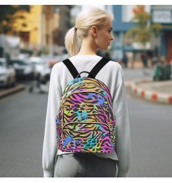 Women Backpack Wild Africa Leopard Zebra Rainbow Anti-Theft Travel Backpack with Luggage Belt Durable Lightweight Handbag Lad...