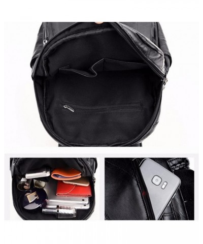 Backpacks Fringed Solid Color Backpack Women Black Travel Birthday Gift Simple Fashion Bag Zipper $46.64 Backpacks