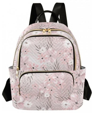 Pink Flowers Backpack Purse for Women Small Mini Women's Fashion Backpack with Strap Handbag Lady Purse,M Small $19.94 Backpacks