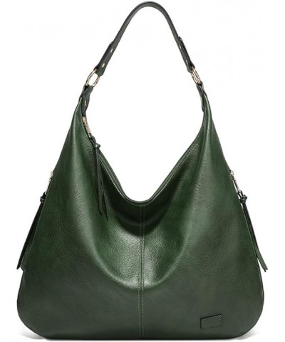 Women's Hobo Bag Soft PU Leather Tote Shoulder Bag Vintage Slouchy Handbag Green $20.86 Totes