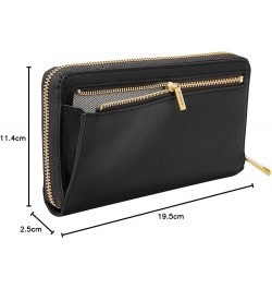 Women's Liza Leather Zip Around Clutch Wallet With Retractable Wristlet Strap for Women Black W/ Brass $37.37 Wristlets