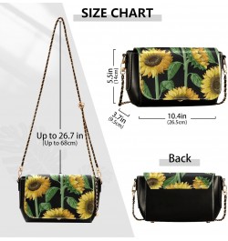 Sunflowers Leaves Black Crossbody bags for Women Small Crossbody Purses with Adjustable Strap Cross Body Purse Shoulder Bag f...