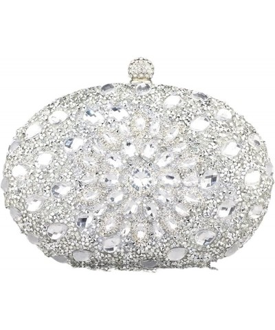 Multicolored Diamond Women Clutch Evening Bags Bridal Crystal Flower Handbags Purses Wedding Party Dinner Bag Blue $45.86 Eve...