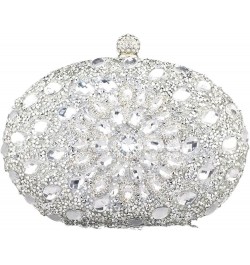 Multicolored Diamond Women Clutch Evening Bags Bridal Crystal Flower Handbags Purses Wedding Party Dinner Bag Blue $45.86 Eve...