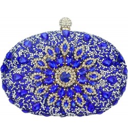 Multicolored Diamond Women Clutch Evening Bags Bridal Crystal Flower Handbags Purses Wedding Party Dinner Bag Blue $45.86 Eve...