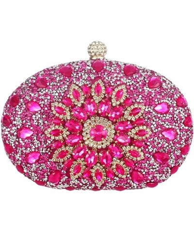 Multicolored Diamond Women Clutch Evening Bags Bridal Crystal Flower Handbags Purses Wedding Party Dinner Bag Blue $45.86 Eve...