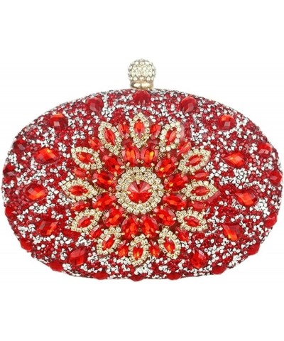 Multicolored Diamond Women Clutch Evening Bags Bridal Crystal Flower Handbags Purses Wedding Party Dinner Bag Blue $45.86 Eve...