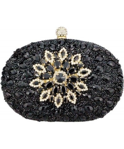 Multicolored Diamond Women Clutch Evening Bags Bridal Crystal Flower Handbags Purses Wedding Party Dinner Bag Blue $45.86 Eve...