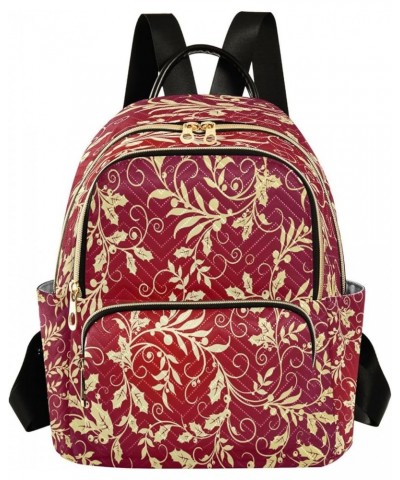 Fashion Backpack Mini Backpack Purse Casual Daily Backpack Red Vintage Floral Flowers for Travel for College Work Small $20.0...