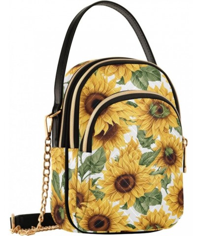 Sunflower Flower Floral Small Crossbody Purses for Women Crossbody Bags Fanny Packs Handbags Wallet Cell Phone Shoulder Purse...