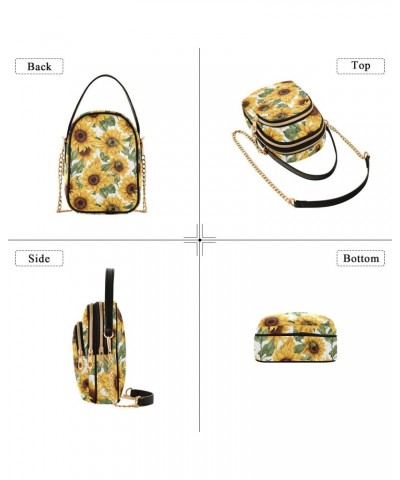 Sunflower Flower Floral Small Crossbody Purses for Women Crossbody Bags Fanny Packs Handbags Wallet Cell Phone Shoulder Purse...