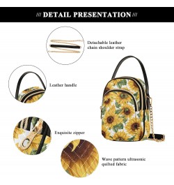 Sunflower Flower Floral Small Crossbody Purses for Women Crossbody Bags Fanny Packs Handbags Wallet Cell Phone Shoulder Purse...