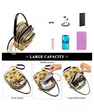 Sunflower Flower Floral Small Crossbody Purses for Women Crossbody Bags Fanny Packs Handbags Wallet Cell Phone Shoulder Purse...