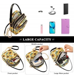 Sunflower Flower Floral Small Crossbody Purses for Women Crossbody Bags Fanny Packs Handbags Wallet Cell Phone Shoulder Purse...