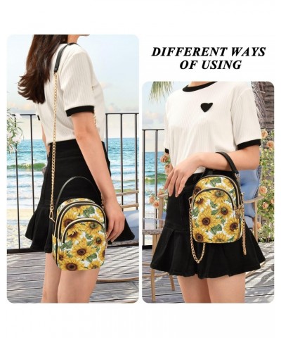 Sunflower Flower Floral Small Crossbody Purses for Women Crossbody Bags Fanny Packs Handbags Wallet Cell Phone Shoulder Purse...