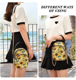 Sunflower Flower Floral Small Crossbody Purses for Women Crossbody Bags Fanny Packs Handbags Wallet Cell Phone Shoulder Purse...