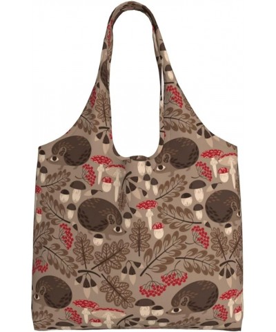 Mushrooms Single Shoulder Commuter Canvas Tote Bags For Women And Men Mushrooms11 $9.89 Totes