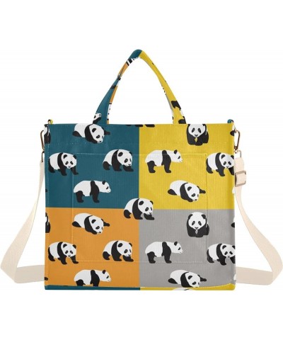 Different Poses Panda Illustration Women's Tote Handbags Top Handle Satchel Shoulder Bag Crossbody Bag M $13.86 Totes