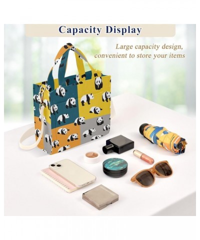 Different Poses Panda Illustration Women's Tote Handbags Top Handle Satchel Shoulder Bag Crossbody Bag M $13.86 Totes