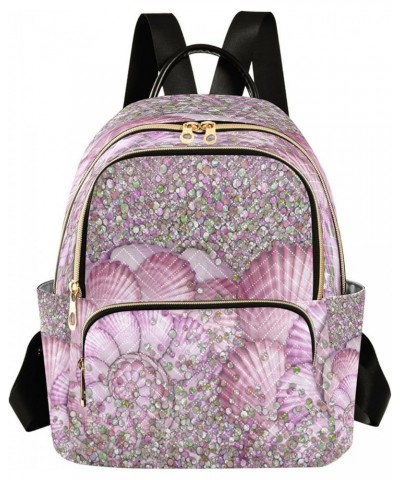 Backpack Purse for Women Pink Glitter Shell 3d, Mini Fashion Backpack Lightweight Casual Daypack Shoulder Bag Travel Backpack...