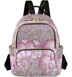 Backpack Purse for Women Pink Glitter Shell 3d, Mini Fashion Backpack Lightweight Casual Daypack Shoulder Bag Travel Backpack...