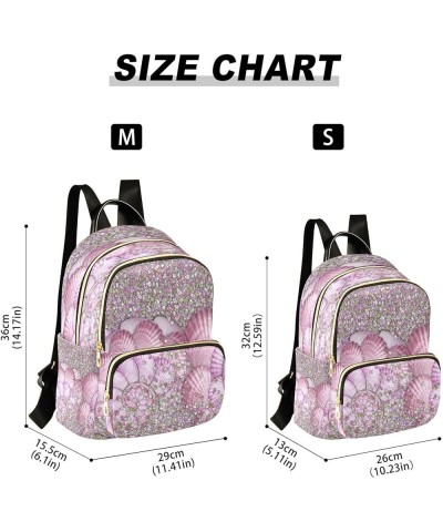 Backpack Purse for Women Pink Glitter Shell 3d, Mini Fashion Backpack Lightweight Casual Daypack Shoulder Bag Travel Backpack...