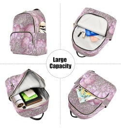 Backpack Purse for Women Pink Glitter Shell 3d, Mini Fashion Backpack Lightweight Casual Daypack Shoulder Bag Travel Backpack...