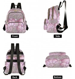 Backpack Purse for Women Pink Glitter Shell 3d, Mini Fashion Backpack Lightweight Casual Daypack Shoulder Bag Travel Backpack...