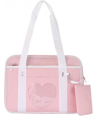 Ita Bag Heart Shape Window Japanese Handbag JK Bag Purse Satchels for Lolita Comic DIY Shoulder Bag Pink $14.25 Totes