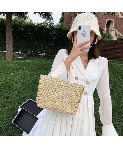 Women Straw Handbag Summer Beach Rattan Tote Bag Crossbody Shoulder Top Handle Handbag Handmade Purse Light Phone Bag (Color ...