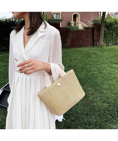 Women Straw Handbag Summer Beach Rattan Tote Bag Crossbody Shoulder Top Handle Handbag Handmade Purse Light Phone Bag (Color ...