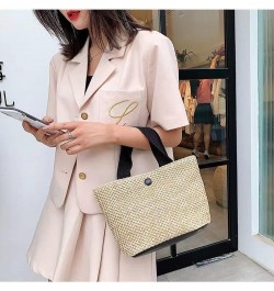 Women Straw Handbag Summer Beach Rattan Tote Bag Crossbody Shoulder Top Handle Handbag Handmade Purse Light Phone Bag (Color ...