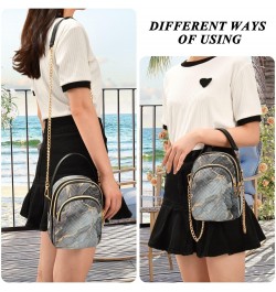 Small Crossbody Bags for Women Trendy Swirls Fluid Black Marble Travel Sling Bag Women's Crossbody Handbags Satchel Bags $14....