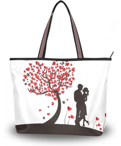 Large Tote Bag for Women Shoulder Bag Red Rose Hearts 021 $15.67 Totes