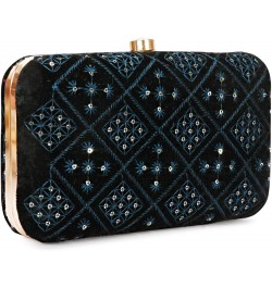 Hand Crafted Designer Box Clutch For Women, Zari Embroidery Clutch For Women/Hand Clutch For Women Velvet-sea Green $15.89 Ev...