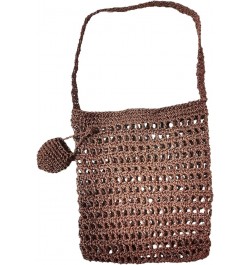 Handmade Knitted Straw Beach Tote Storage Shoulder Bag Women Handbag Coffee $10.79 Shoulder Bags