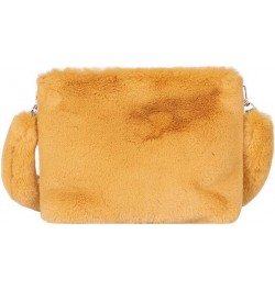 Women Autumn Winter Faux Fur Shoulder Bag Plush Strap Crossbody Bag Fluffy Handbag Yellow $11.72 Shoulder Bags