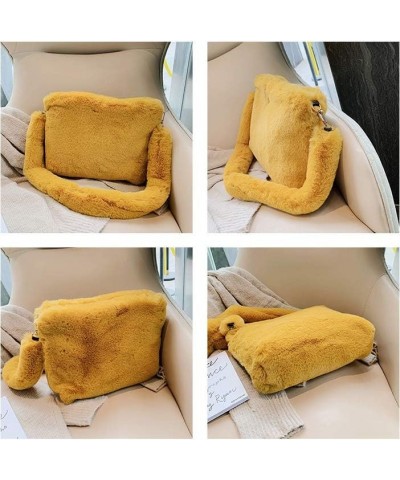 Women Autumn Winter Faux Fur Shoulder Bag Plush Strap Crossbody Bag Fluffy Handbag Yellow $11.72 Shoulder Bags