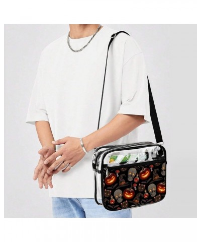 Men's Casual Shoulder Handbag Fashion Leather Bag Clear Crossbody Bag Color516 $16.16 Totes