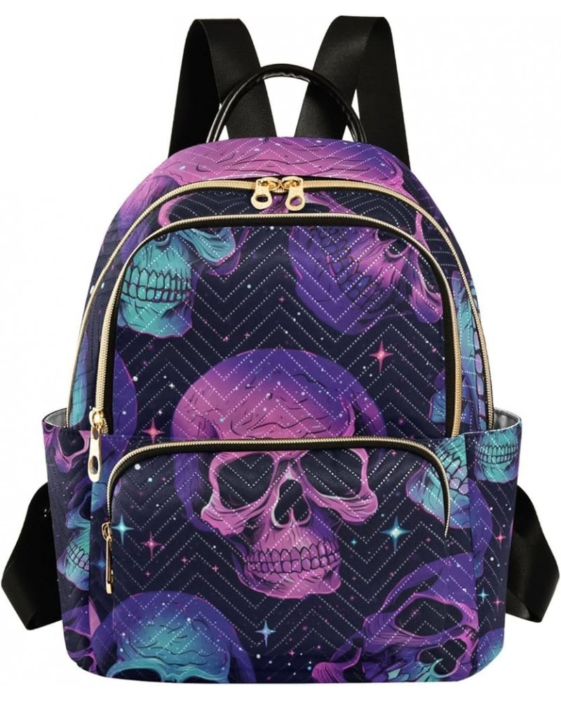 Mini Backpack Purse for Women, Galaxy Skull Travel Bag Casual Daypack Shoulder Bag Small $13.44 Backpacks